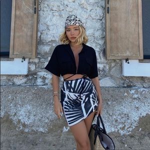ZARA DRAPED printed skirt